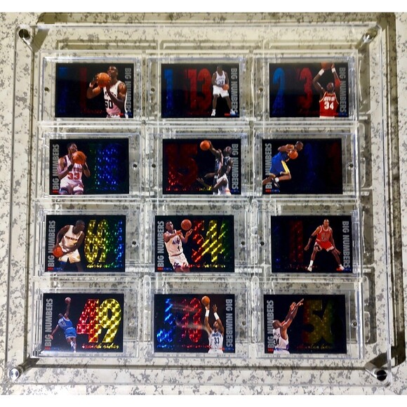 1994-95 Skybox NBA Hoops Big Numbers Cards Set of 12 with Acrylic Display - Picture 3 of 16